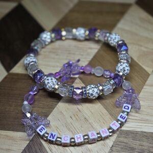 Purple and White Beaded Bracelet Set Taylor Swift Enchanted